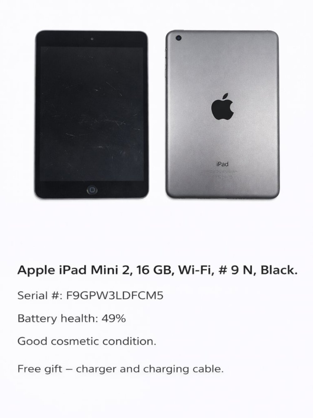 Apple iPad Mini 2 16GB Wi-Fi Black #9N